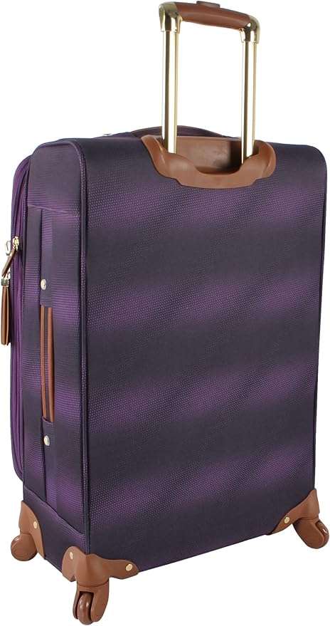Steve Madden Designer-Gepckkollektion Leichter Softside-Koffer fr Damen und Herren strapazierfhige 50,8 cm groe Tragetasche mit 4 rollenden Spinner-Rdern, Shadow Purple, 20in, Carry on Bag With