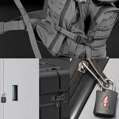 4 Pack Black TSA Approved Luggage Lock for Suitcases, Carry-On Bags, Backpacks & Laptop Cases