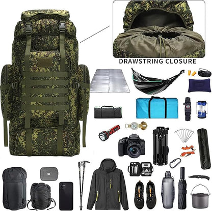 Hiking Backpack for Men 70L/100L Camping Backpack Military Rucksack Molle 3 Days Assault Pack for Climbing