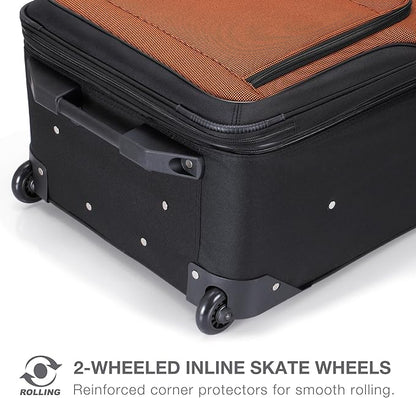 Travel Select Amsterdam Softside Expandable Luggage with Rolling Wheels, Burgundy, 25-Inch Medium