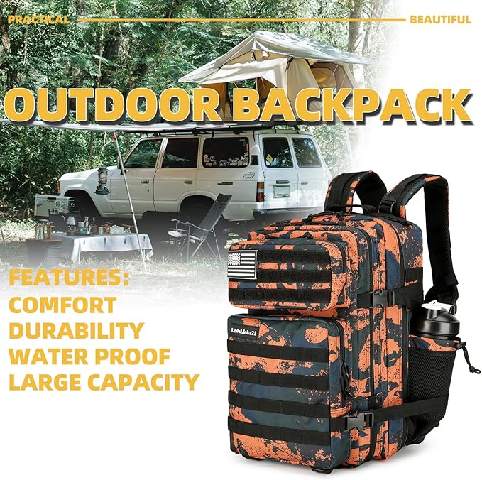 25L Tactical Backpack for Men and Women Military Backpack Small Assault Pack Molle Backpack Bug Out Bag Travel Rucksack Daypack (Mars Camo)