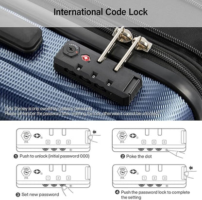 Hanke Expandable Hardshell Luggage Sets 3 Piece Extra Large Suitcases with Lock,28 Inch Luggage with Spinner Wheels, PC Travel Suitcase for Women Men 20 24 29Inch,Dark Blue