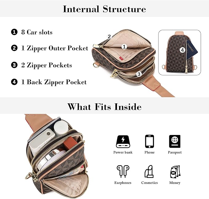 INICAT RFID Blocking Sling Bag,Anti Theft Crossbody Bags for Women,Travel Gifts Cross Body Purses Vegan Leather
