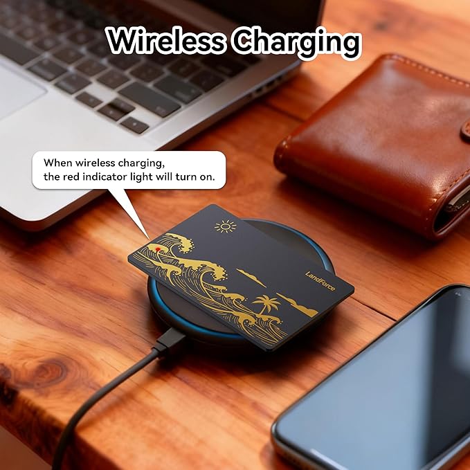 2Pack for Air Tag Wallet Tracker Card 0.07in IP68 Waterproof Bluetooth Tracker Smart Finder, Passport, Work with Apple Find My, Wireless Charging, Card Locator[Apple MFi Certified] iOS Only
