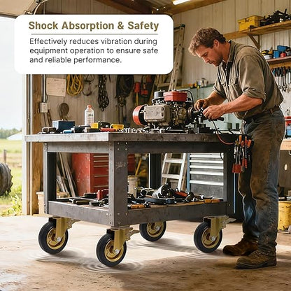 Nefish 6 Inch Outdoor Heavy Duty Caster, Large Castors Wheels Set of 4 with Brake, Durable Industrial Grade Casters 2600 LBS, 360 Degree Plate Swivel Castor Wheels for Cart, Workbench, Machine