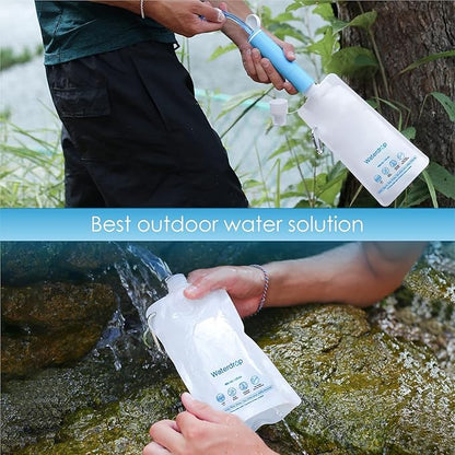 Waterdrop 16 oz Collapsible Water Pouch, Pack of 3, Hiking, Camping, Travel, BPA-Free, Reusable, Foldable