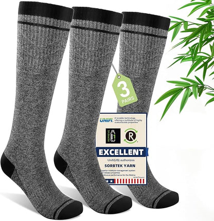 Compression Socks Women & Men, 15-20 mmHg Bamboo Viscose Knee High Soft Support for Flying Travel Daily