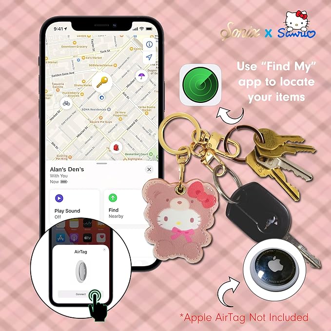 Sonix x Sanrio Keychain Case Compatible with Apple AirTag | Protective Cover Keychain | Hello Kitty Latte Bears