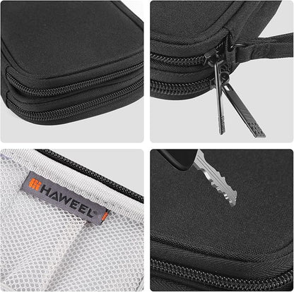 Electronic Accessories Carry Case, Electronic Accessories Organizer Carry Bag, Travel Cable Organizer Pouch, Portable Waterproof Double Layers All-in-One Storage Bag for Cord, Charger, Earphones (M)