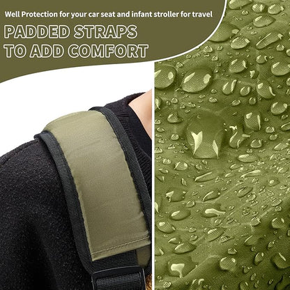 MOYAQI Stroller Travel Bag for Airplane, Gate Check Bag Backpack with Durable Nylon,Adjustable Carry Straps,Infant Carriers & Booster Seats (live Green)