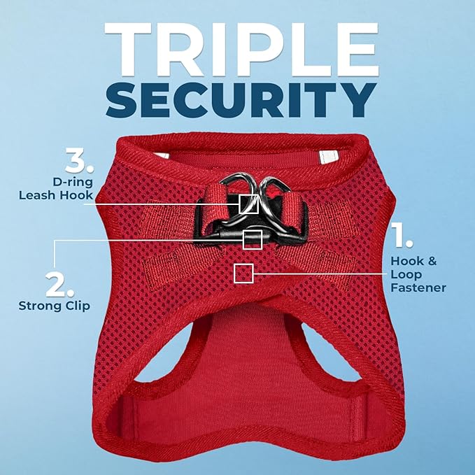 Voyager Step-in Air Cat Harness - All Weather Mesh Step in Vest Harness for Small and Medium Cats by Best Pet Supplies - Harness Leash Set (Red), XXS