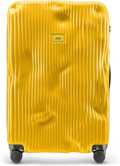 CRASH BAGGAGE Stripe Suitcase | Yellow | 100L | 100% Polycarbonate, TSA-Approved Lock, 360° Spinning Wheels