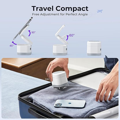 5 in 1 Wireless Charger, Foldable Wireless Charging Station with Night Light for Apple Magnetic Charger, Retractable Cable Travel Charger Stand for iPhone 17/16/15/14/13/12, Apple Watch, AirPods Pro 3