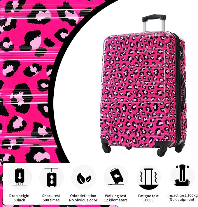 Luggage Sets 3 Piece Durable Suitcase Set with Spinner Wheels, 3 Pcs Hardside Lightweight luggage with TSA Lock, Large Checked Travel Suitcases