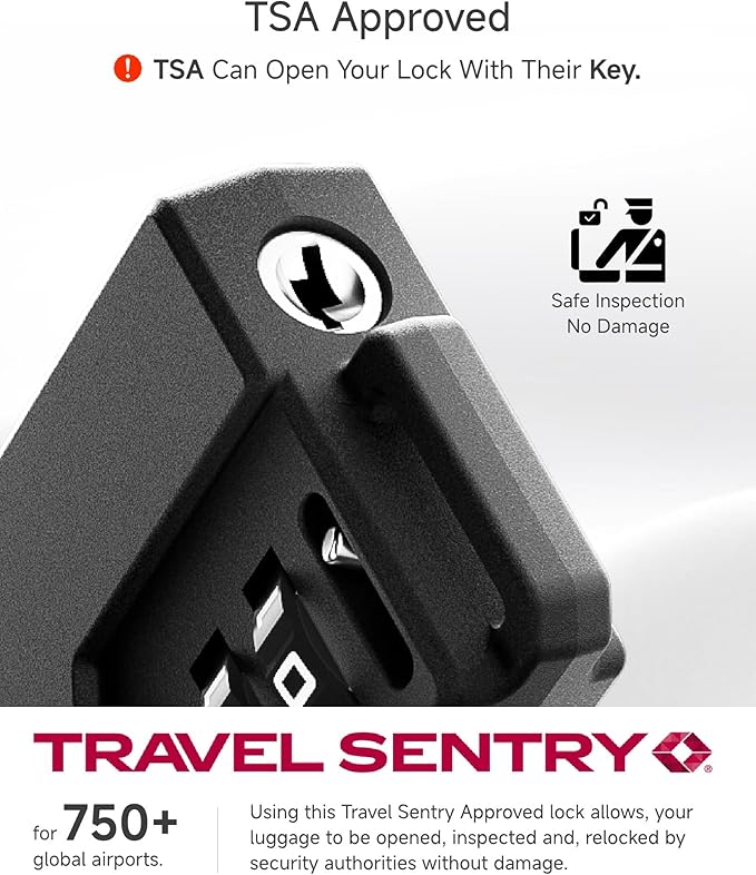 LUGGEX TSA Locks for Luggage, Suitcase Locks TSA Approved, Luggage Locks, Ease of Use & Durable(Blue,4 Pack)
