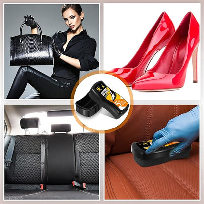Loopeer 12 Pcs Shoe Shine Sponge Bulk, Instant Leather Shoes Shiner Care for Boots, Leather Accessories Quick Cleaning