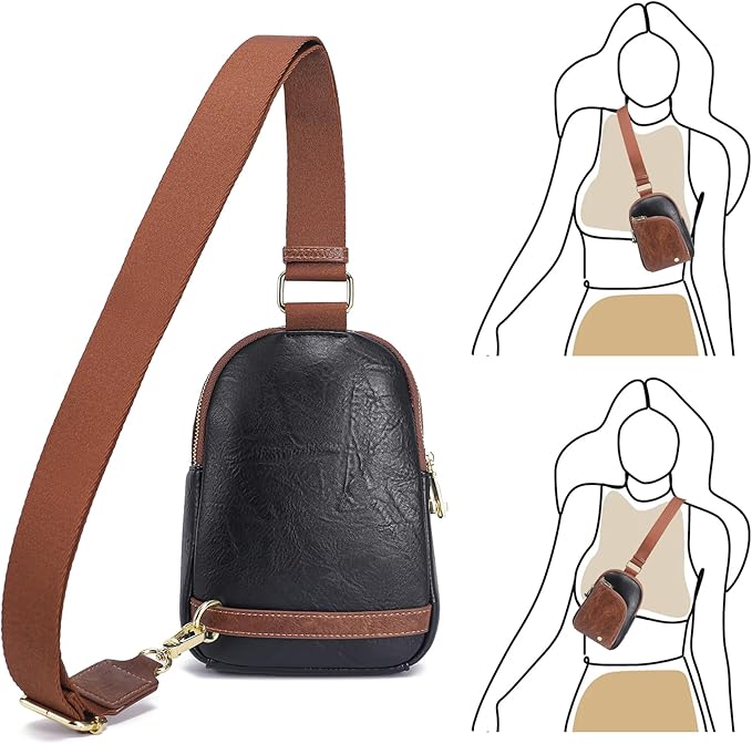 INICAT RFID Blocking Sling Bag,Anti Theft Crossbody Bags for Women,Travel Gifts Cross Body Purses Vegan Leather