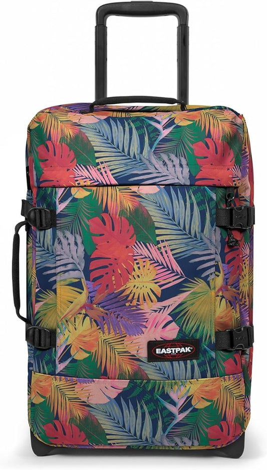 EASTPAK Tranverz S – 42L Large Wheeled Luggage with Dual Compartments, TSA Lock, Compression Straps & Smooth-Wheeling System, Brize Retro Navy