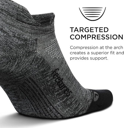 Feetures Elite Light Cushion No Show Tab Athletic Ankle Socks - Sport Sock with Targeted Compression