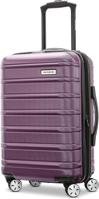 Samsonite Omni 2 International Carry-On Luggage with 360° Spinner Wheels - Scratch Resistant Hardshell - TSA, Airline-Approved - Expandable Polycarbonate Shell for Lightweight Travel - Purple