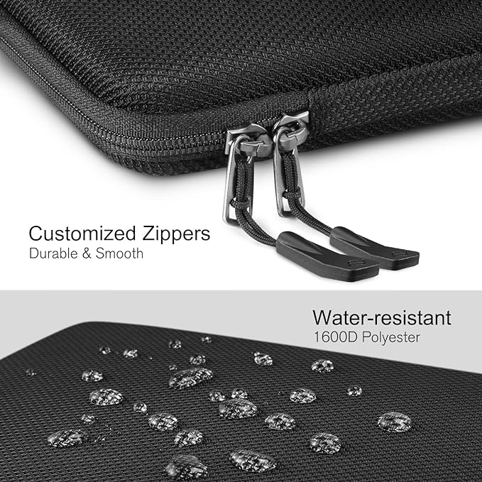 FINPAC 14-inch Hard Laptop Sleeve Case Compatible with Acer Chromebook Lenovo, HP, ASUS, Dell, Acer Laptop Notebook Ultrabook, Water-Resistant Shockproof Computer Bag, Black