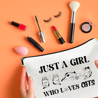 Cosmetic Bag for Cat Lovers Cat Makeup Bag Cats Travel Pouch Gifts for Women Sister Friends