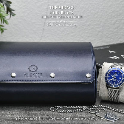 Watch Roll Case for Travel 6 slot Watches Organizer - Midnight Blue