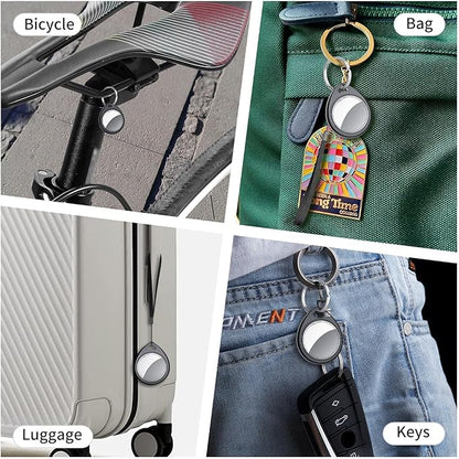 Tracker Tags-2 Pack Deep Black, 5.3 Bluetooth Tracker Work with Apple Find My (iOS Only), 100dB Sound, Smart Tag with Keychain/Lanyard, Item Finder for Luggage/Key/Suitcase, Replaceable Battery.