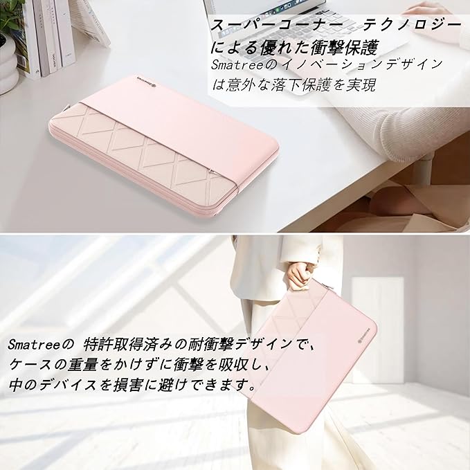 Smatree Laptop Sleeve for 16 inch Lenovo Yoga 7i/7 Gen 8, Yoga 7i/7 2 in 1, ThinkPad X1 Extreme Gen 5/4,Legion Slim 7 Gen 7, Lenovo Laptop Case with Pocket, YKK Zipper, Shockproof Design, Pink (E613P)
