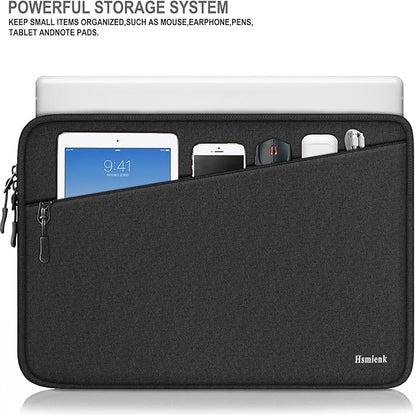 Laptop Sleeve, Traveling Water Resistant Carrying Computer Bag with Pocket, Shockproof Protective Laptop Case Cover Compatible for 15.6 Inch HP, Lenovo, Dell, ASUS, Acer, Notebook, Black