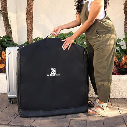 J.L. Childress Universal Stroller Travel Bag for Airplane - Fits Most Baby Strollers, Flying Essentials, Airport Accessories for Gate or Luggage Check, ID Card, AirTag Compatible - Medium, Padded
