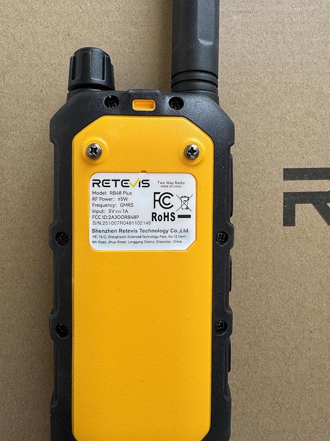 Retevis RB48 Plus Radios Walkie Talkies, IP67 Waterproof Two Way Radio Long Range, Heavy Duty 2 Way Radio, GMRS, Group Call, Vibration Alert, Emergency, for Construction Job Site(6 Pack)