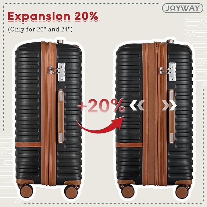 Joyway Expandable Luggage Sets 5 Piece, Lightweight Hard Shell Travel Suitcase Set with Spinner Wheels and TSA Lock