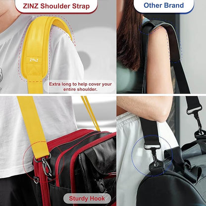 ZINZ 60" Universal Bag Strap with Ultra-thick Fixed Breathable Pad Adjustable Heavy-duty Shoulder Strap for Laptop bag Crossbody Luggage Gym Bag Camera Bag and more -Y01E01