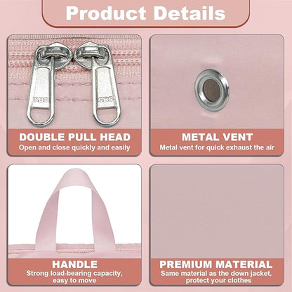 Extra Large Compression Packing Cubes for Travel Essentials, 2 Pack Expandable Travel Cubes for Packing Bags Suitcase Organizer, Pink