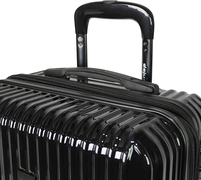 World Traveler Dejuno Tonal 20-Inch Carry-On Polycarbonate Lightweight Hardside Expandable Spinner Luggage Suitcase with TSA Lock - Onyx