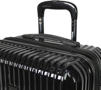 World Traveler Dejuno Tonal 28-Inch Polycarbonate Lightweight Hardside Expandable Spinner Luggage Suitcase with TSA Lock - Onyx