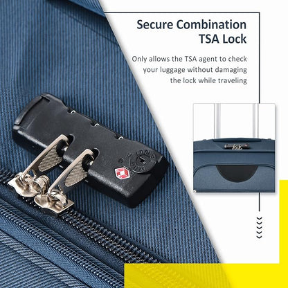 Luggage Sets 3 Piece Softside Expandable Lightweight Durable Softshell Suitcase Sets Spinner Wheels TSA Lock
