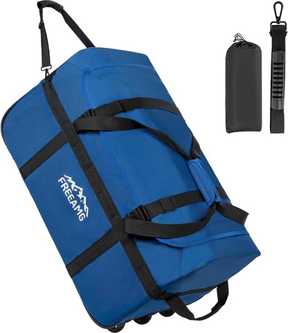 116L Foldable Rolling Duffel Bag with 3 Wheels And Handle, 30 inch Large Travel Duffle Bag for Travel, Camping, Outdoors