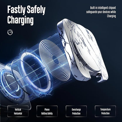 KU XIU Fast Wireless Charger, Magnetic Foldable 3 in 1 Charging Station for iPhone 17/16/15/14/13/12 Pro/Plus/Pro Max, 5W Portable Charger for Apple Watch9/8/7/6/5/4/SE, for Airpods