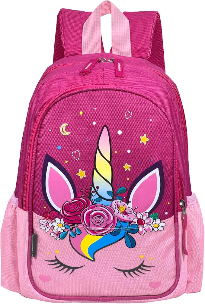 11 Inch Kids Small Toddler Preschool Travel Backpack Cool Cute Cartoon Daypack（Unicorn Pink）