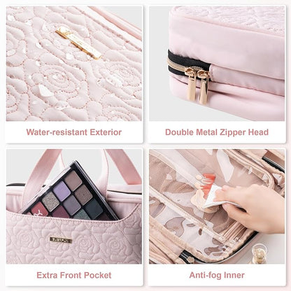 Everfun Hanging Travel Toiletry Bag Christmas Gifts for Women Traveling With Leakproof Compartment Makeup Cosmetic Organizer Dopp Kit Travel Accessories Essentials Must Have
