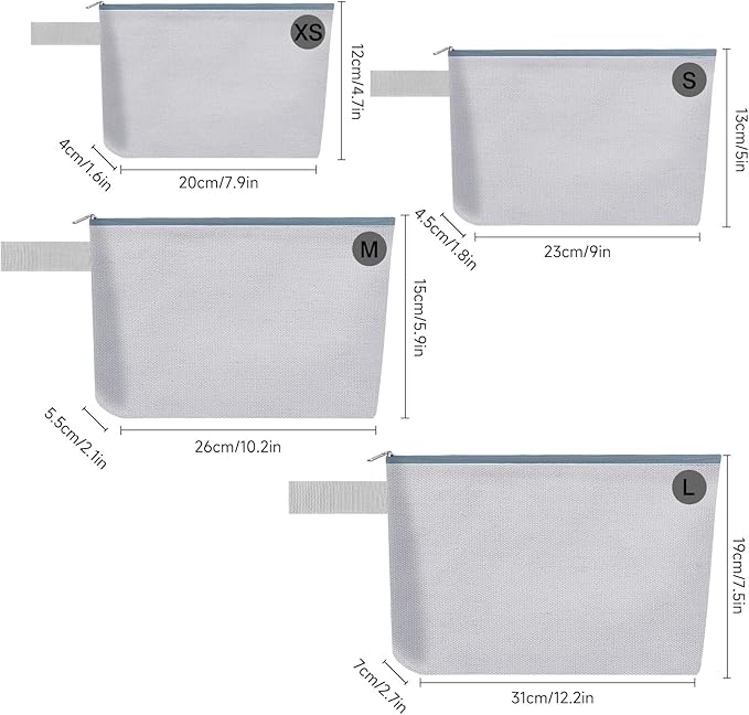 10 Pieces Cotton Canvas Makeup Bag with Bottom and Strap, Multi-Purpose Cosmetic Bag with Zipper Travel Toiletry Pouch, Blank DIY Craft Bag (Grey, L)