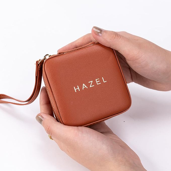 Angelina's Palace Personalized Jewelry Case with Name Engraved,Custom Leather Travel Jewelry Organizer Box for Rings,Earrings,Necklaces,Birthday Bridesmaid Gift For Women