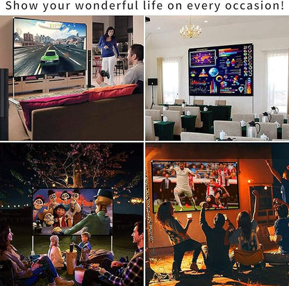 SKERELL Projector Screen with Stand 120 inch Portable Projection Screen 16:9 4K HD Rear Front Projections Movies Screen with Carry Bag for Indoor Outdoor Home Theater Backyard Cinema Travel