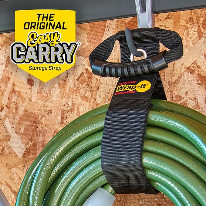 Easy-Carry Wrap-It Storage Straps - 36” (2-Pack) Black with Grommet - Heavy Duty Cord Carrying Strap Keeper and Extension Cord Organizer