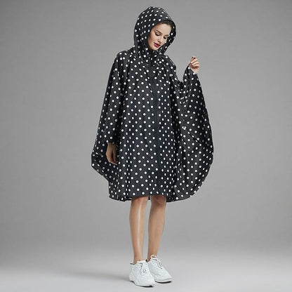 Rain Poncho Jacket Coat Hooded Zipper Style for Women/Men/Adult with Pocket