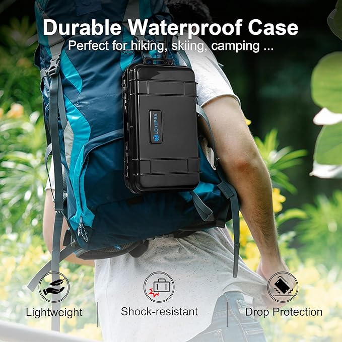 Lekufee Travel Waterproof Hard Case for Canon Powershot SX740 / SX730 / SX720 HS Digital Camera, NB-13L Battery, and Accessories - Black(Bag & Case Only)