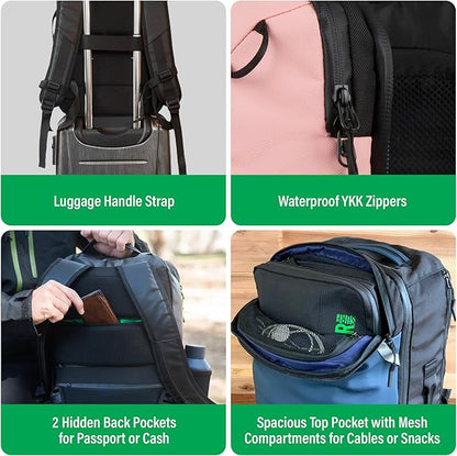 Carry On Travel Backpack Bundle | Island Hopper Travel Backpack with Toiletry Bag and Compression Packing Cube Set