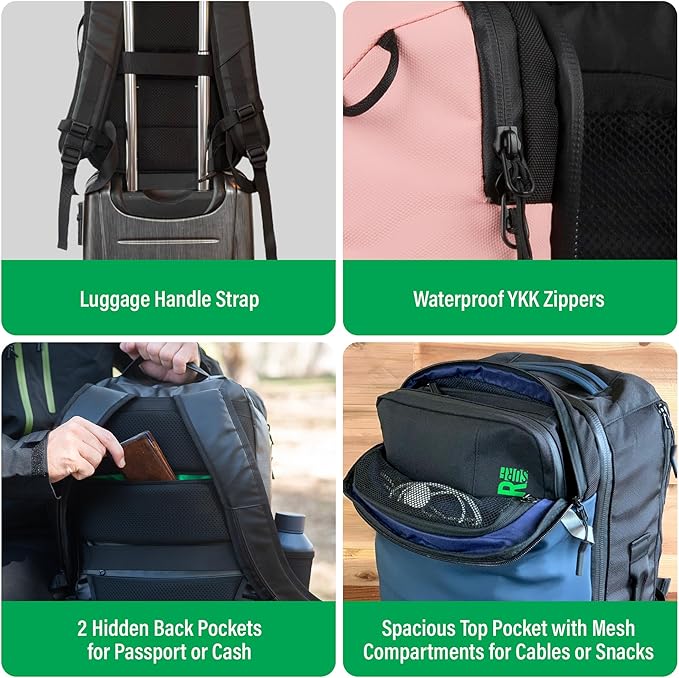 Carry On Travel Backpack Bundle | Island Hopper Travel Backpack with Toiletry Bag and Compression Packing Cube Set